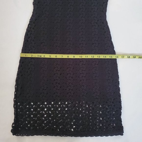 Free People Women's Black Eyelet Lace Crochet Cap Sleeve Bodycon Dress Size SP - Picture 10 of 13